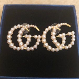 New Pearl and Gold “G” Earrings